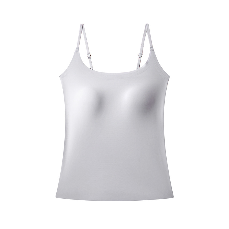 冰丝吊带带胸垫文胸一体式内衣女内搭背心美背装2025新款爆款上衣