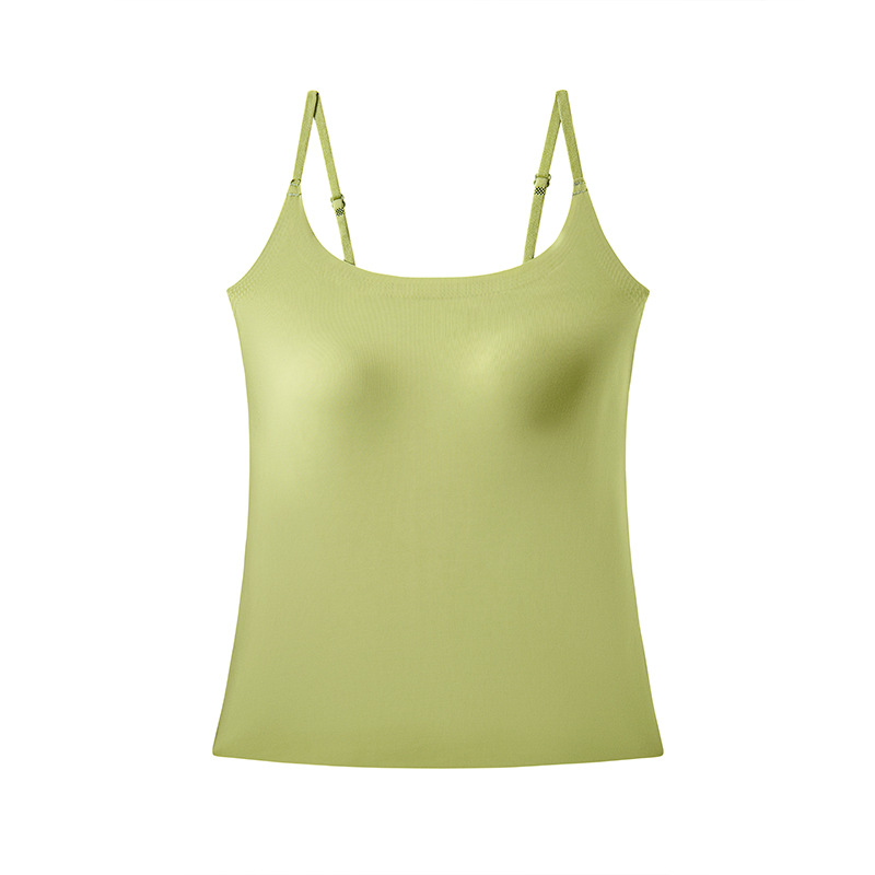 冰丝吊带带胸垫文胸一体式内衣女内搭背心美背装2025新款爆款上衣