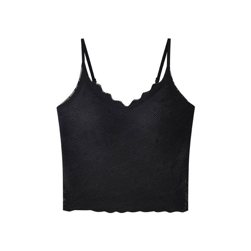 蕾丝吊带固定杯背心女爆款性感修身美背提拉无钢圈百搭打底内衣