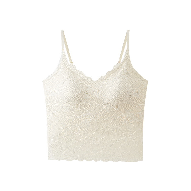 蕾丝吊带固定杯背心女爆款性感修身美背提拉无钢圈百搭打底内衣
