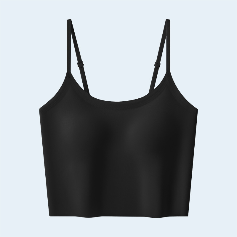 无痕夏季薄款美背内衣女带胸垫文胸一体外穿内搭显瘦背心吊带抹胸