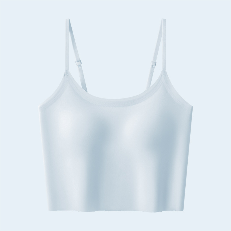 无痕夏季薄款美背内衣女带胸垫文胸一体外穿内搭显瘦背心吊带抹胸