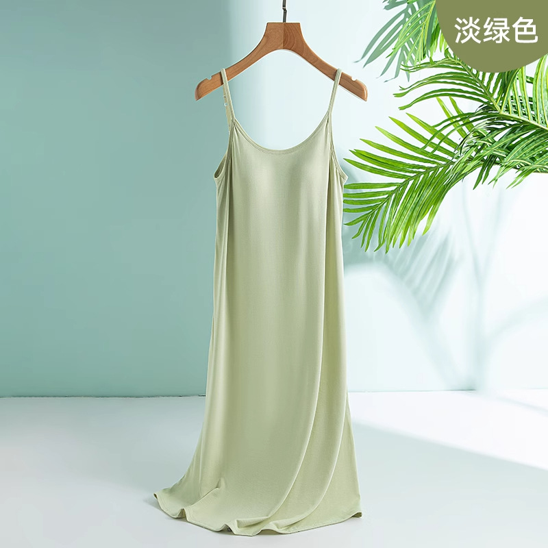 吊带睡裙女带胸垫一体式防凸点2026新款春夏外穿高级感睡衣家居裙