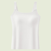 Solid-color camisole with straps, women’s outerwear for spring/summer 2026. New style: bra-free top with built-in chest pads, all-in-one base layer.