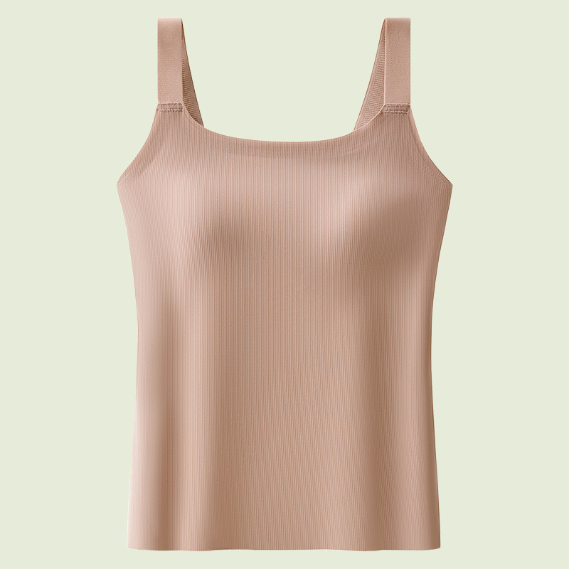 纯色背心吊带女外穿春夏2026新款免穿文胸带胸垫一体内搭上衣