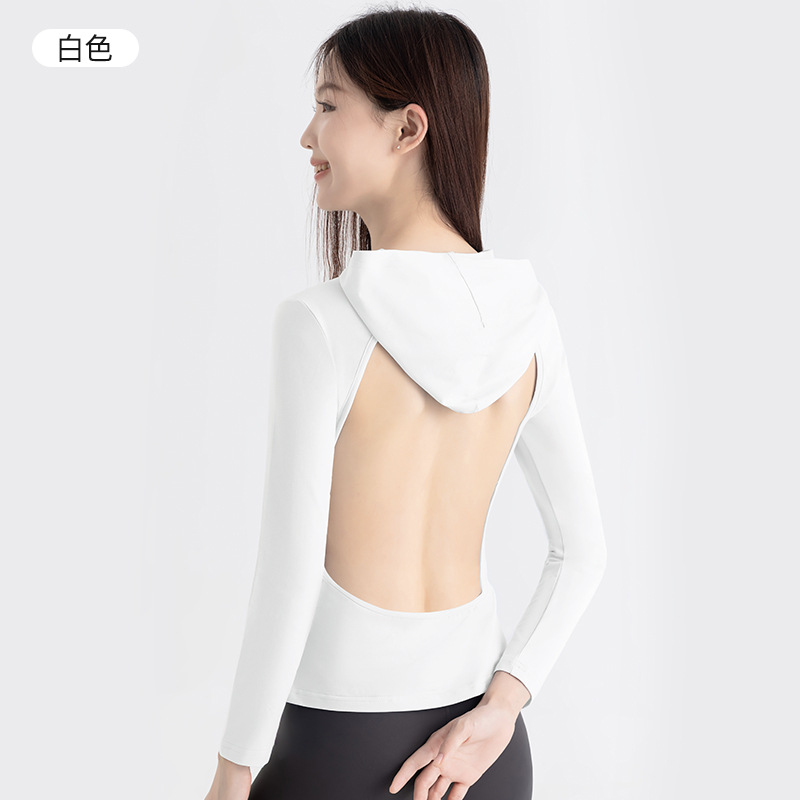 三伏天晒背专用衣服女夏2026新款纯棉带胸垫一体连帽遮阳长袖上衣