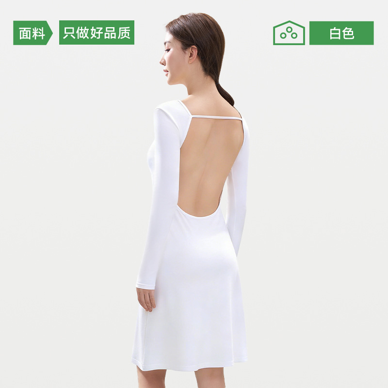 晒背专用裙带胸垫三伏天晒背服纯棉吸汗透气长袖天灸长袖晒背上衣