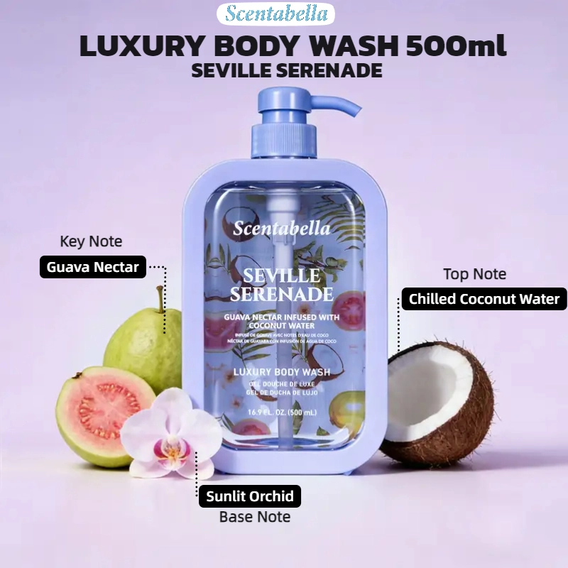 塞维利亚小夜曲香氛沐浴露16.9oz/500ml*2瓶装 Scentabella 