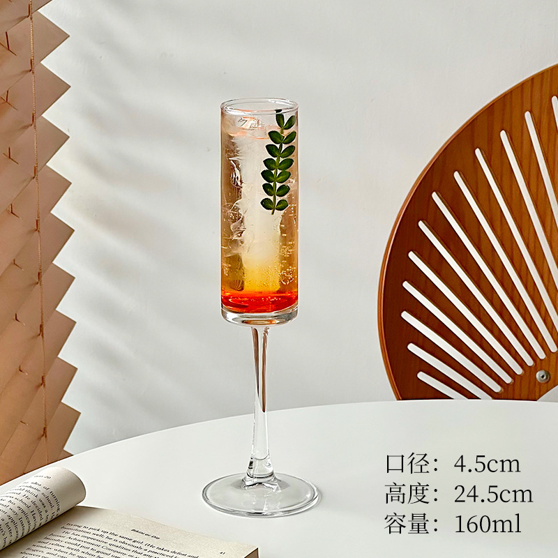 高颜值ins风起泡香槟杯高脚杯葡萄酒杯特调鸡尾酒杯套装玻璃杯子
