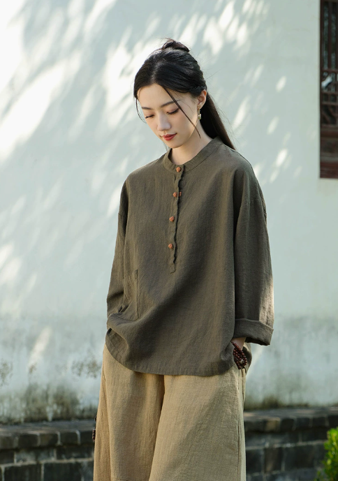 Cotton and linen shirt