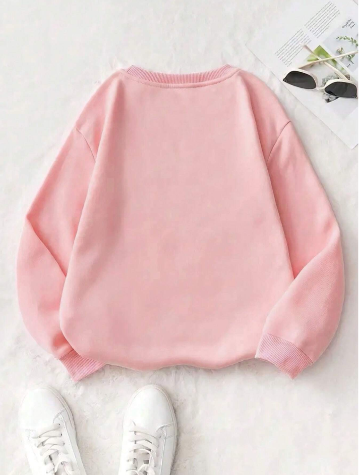 Women's velvet round neck sweatshirt, sports style, with American flag pattern. Suitable for parties, sports, outdoor leisure and other scenes, this is autumn and winter.