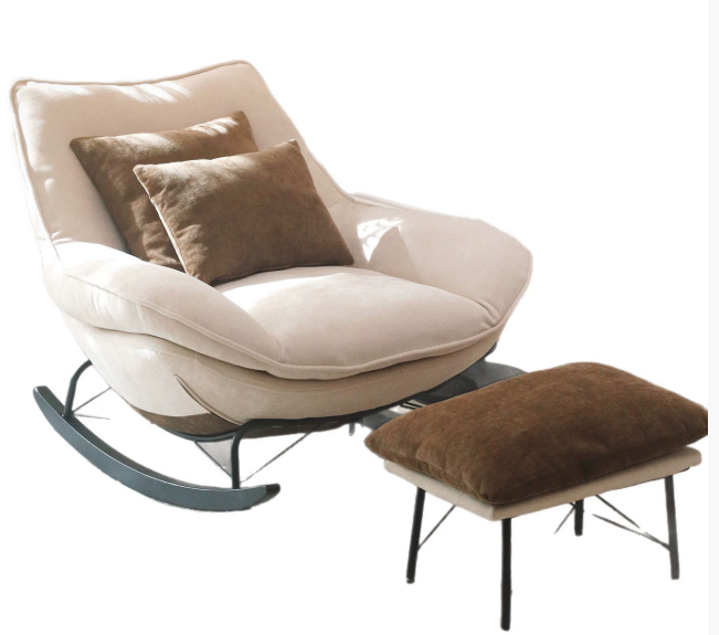 Large lazy rocking chair light luxury rocking chair single lazy sofa balcony lounge chair adult sleeping home leisure chair