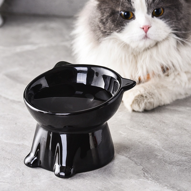 猫碗大容量宠物碗猫咪碗猫猫饭碗猫粮碗护颈小猫斜口宠物碗