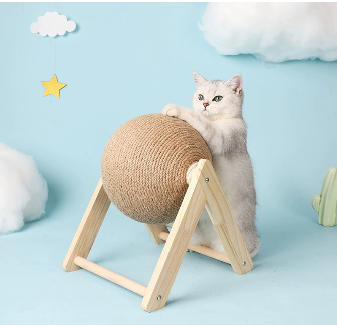猫抓板猫玩具木质猫抓球兔子磨爪麻绳绳猫爬架耐用猫抓柱宠物用品