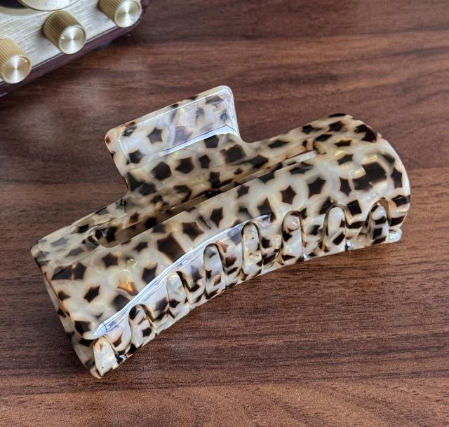 Thickened 3mm acetic acid hair clip back head spoon pan hair shark clip large all-match clip simple Korean style leopard print hair accessories