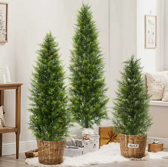 Simulation potted plant indoor and outdoor decoration simulation Cypress leaf fake tree courtyard decoration landscaping