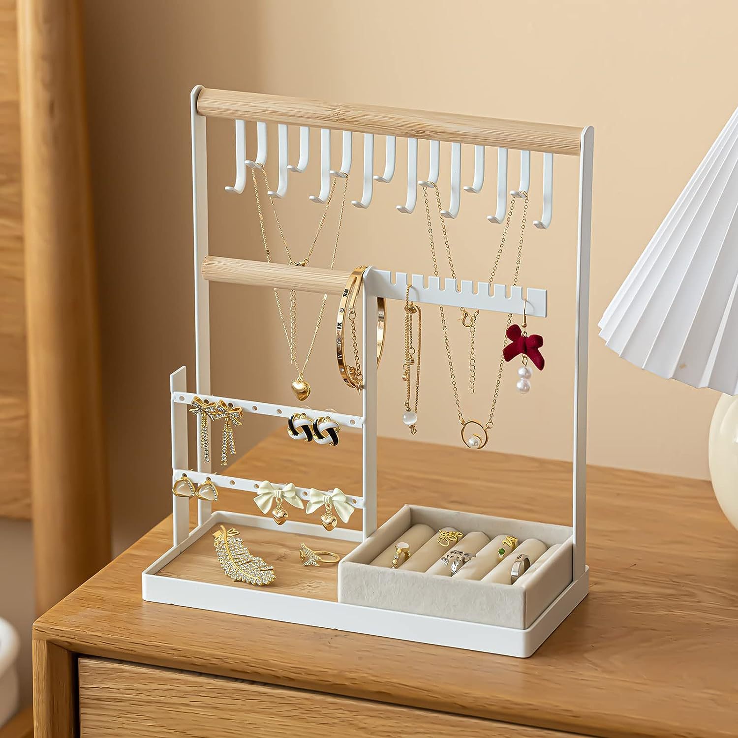 Japanese-style iron jewelry hanger entry entrance entrance key small item shelf necklace earrings jewelry storage display stand