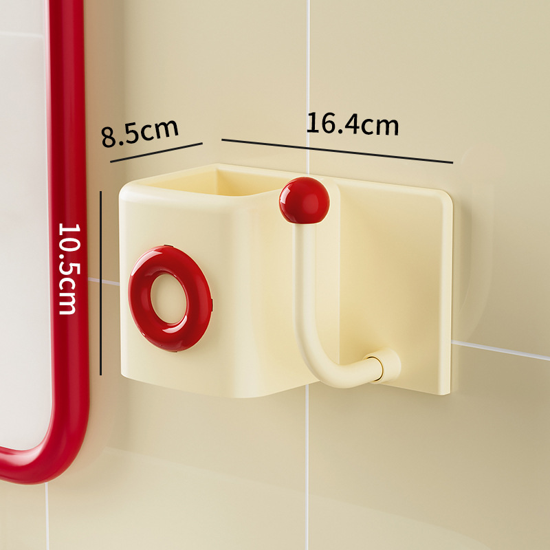 Wall-Mounted Bathroom Shelf, Punch-Free Hair Tie/Hairband Holder, Bathroom Drain Rack for Combs and Hair Accessories, Storage Organizer Box