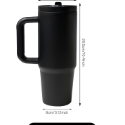 20/30/40oz Leak-Proof Tumbler with Handle and Foldable Straw, Double-Wall Vacuum Insulated Mug for Hot  Cold Drinks, Minimalist Travel Cup