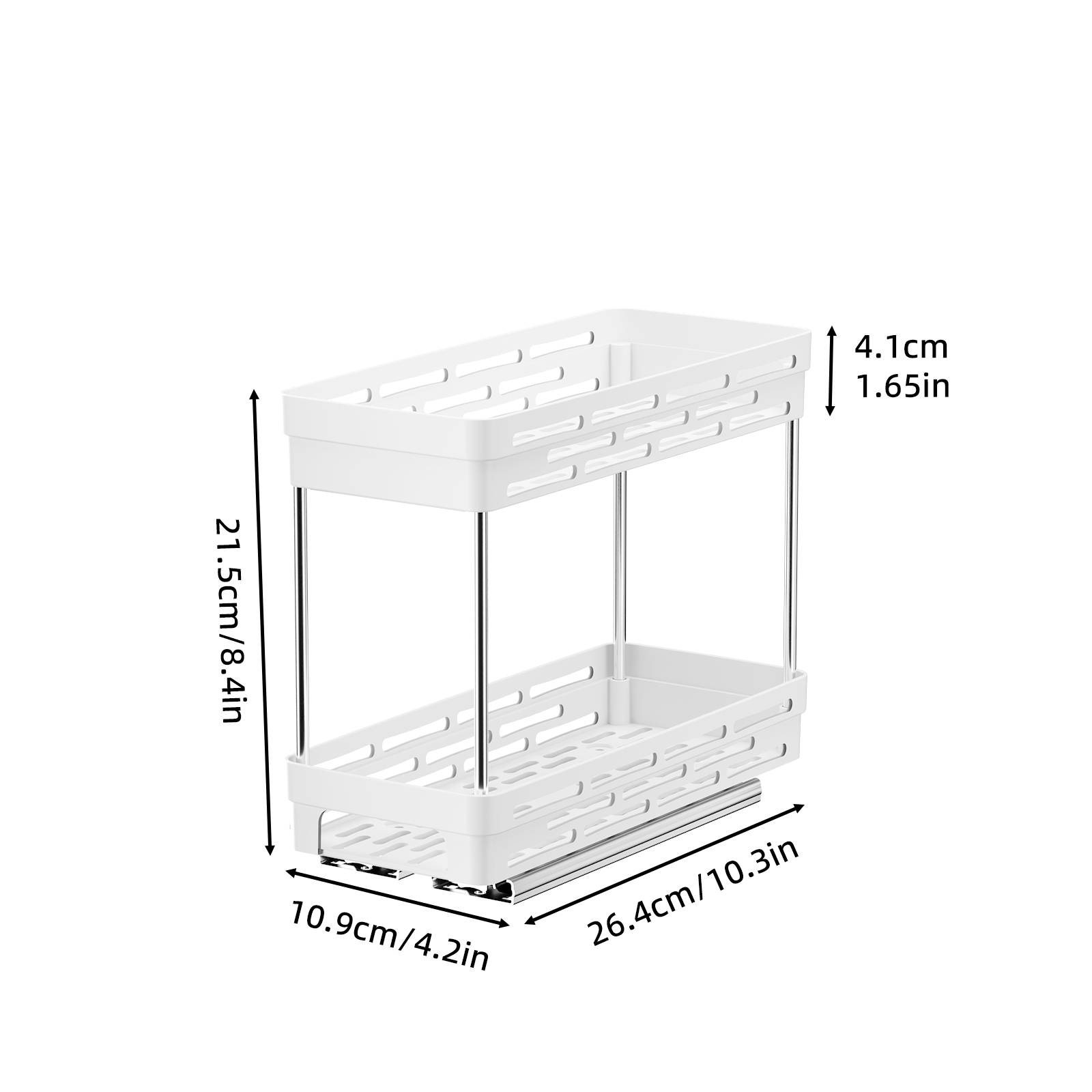 1 Multi-functional seasoning pot spice bottle storage rack, double-layer pull-out plastic seasoning rack, suitable for kitchen cabinet storage