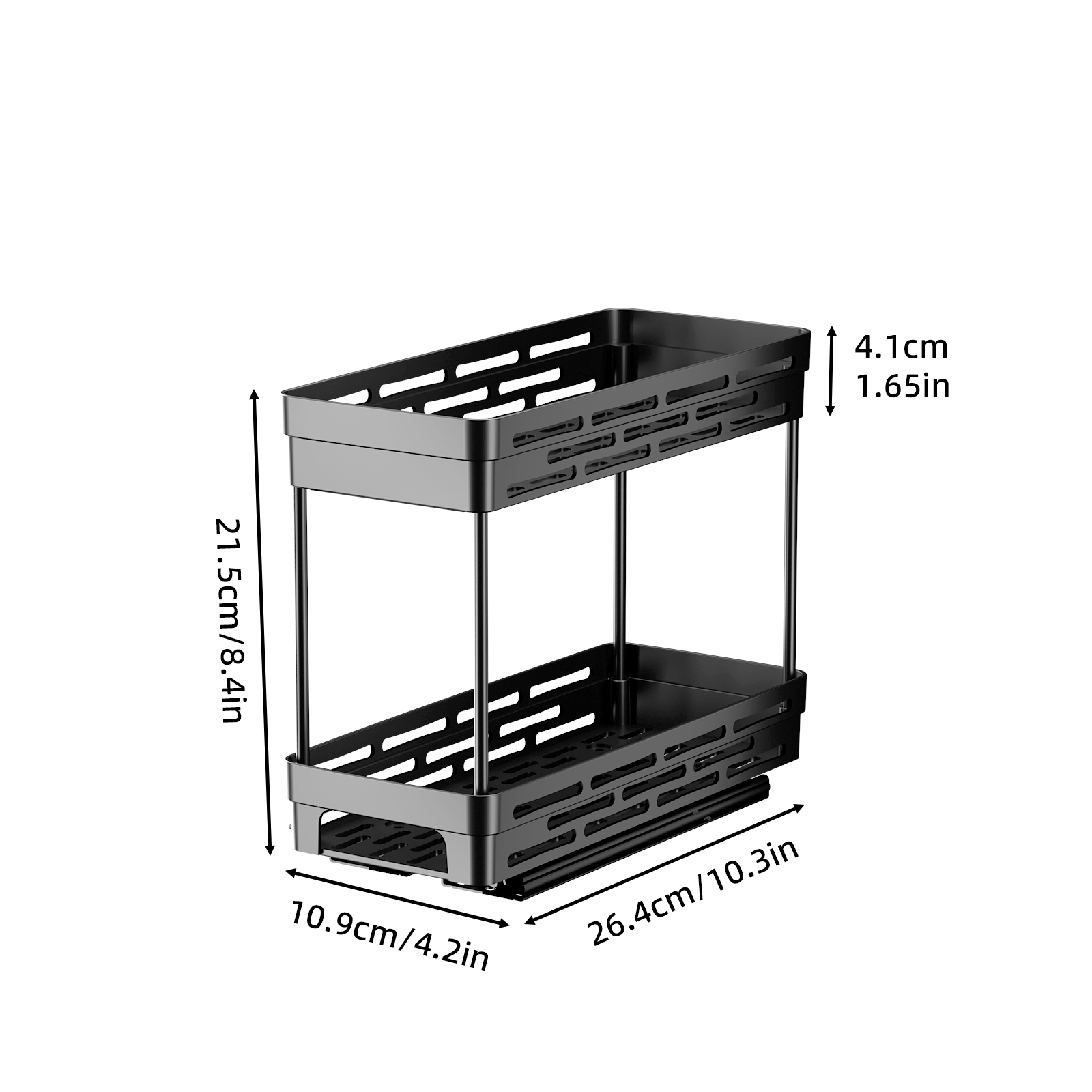 1 Multi-functional seasoning pot spice bottle storage rack, double-layer pull-out plastic seasoning rack, suitable for kitchen cabinet storage