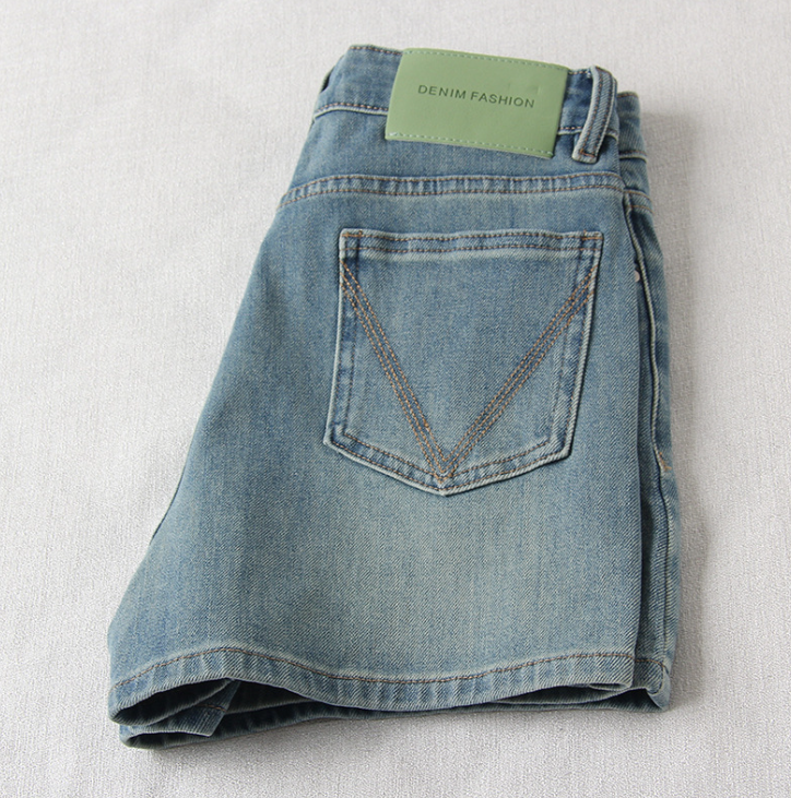 Pear-shaped body all-around stretch denim shorts for women, summer plus size, high-waist to cover hips and slim, A-line wide-leg hot shorts