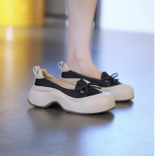 Soft-soled casual shoes for women, spring 2026 New thick-soled increased flat-soled single-mouth shoes