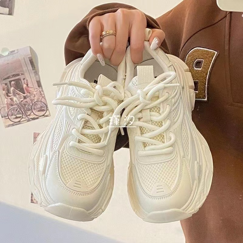 Dad shoes for women 2026 Spring New Show feet small round head thick bottom increased all-match small white casual sports shoes hot