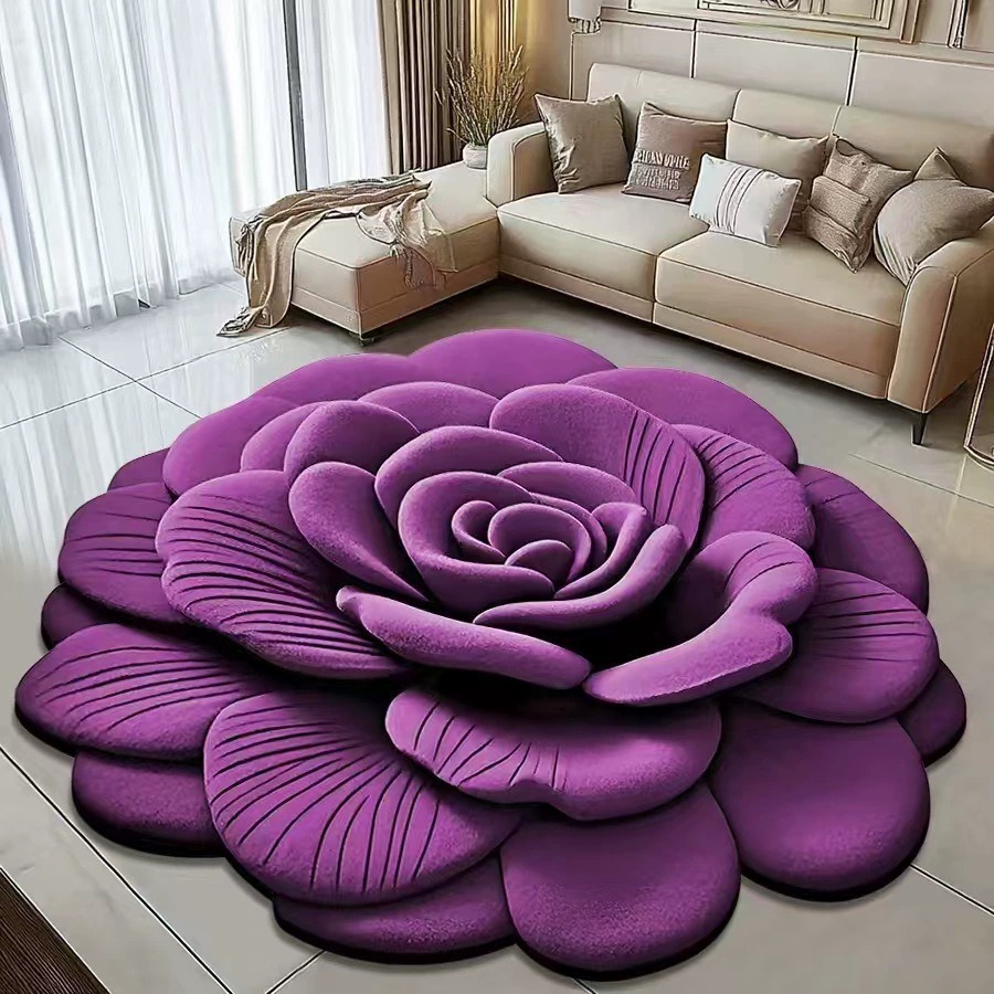 Cross-border stereo vision crystal velvet floor mat living room decoration mat bedroom bedside blanket toilet water-absorbing mat can be sent on behalf