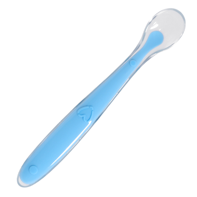Baby silicone spoon soft head soup spoon baby training spoon children's tableware baby food supplement feeding tableware food supplement spoon