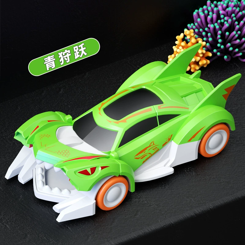 惯性鲨鱼变形车儿童特技玩具男孩回力赛车仿真动物模型跨境爆款