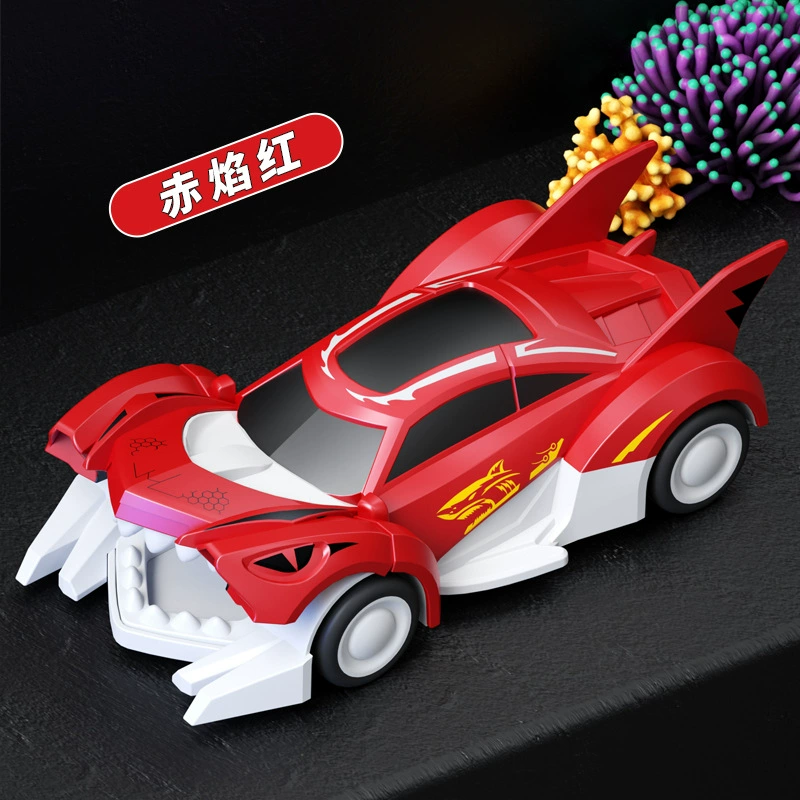 Inertia shark metamorphosis car Children's stunt toy boy Huili racing simulation animal model cross-border explosion