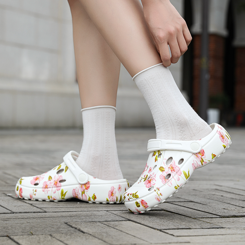 Women's flower garden shoes women's fashion women's shoes women's Muller shoes, bohemian style, college style sandals suitable for multi-scene wear