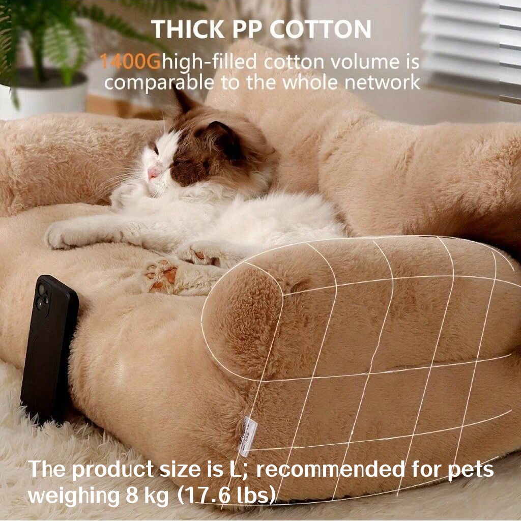 Pet Sofa, Brown — Suitable for Cats and Dogs