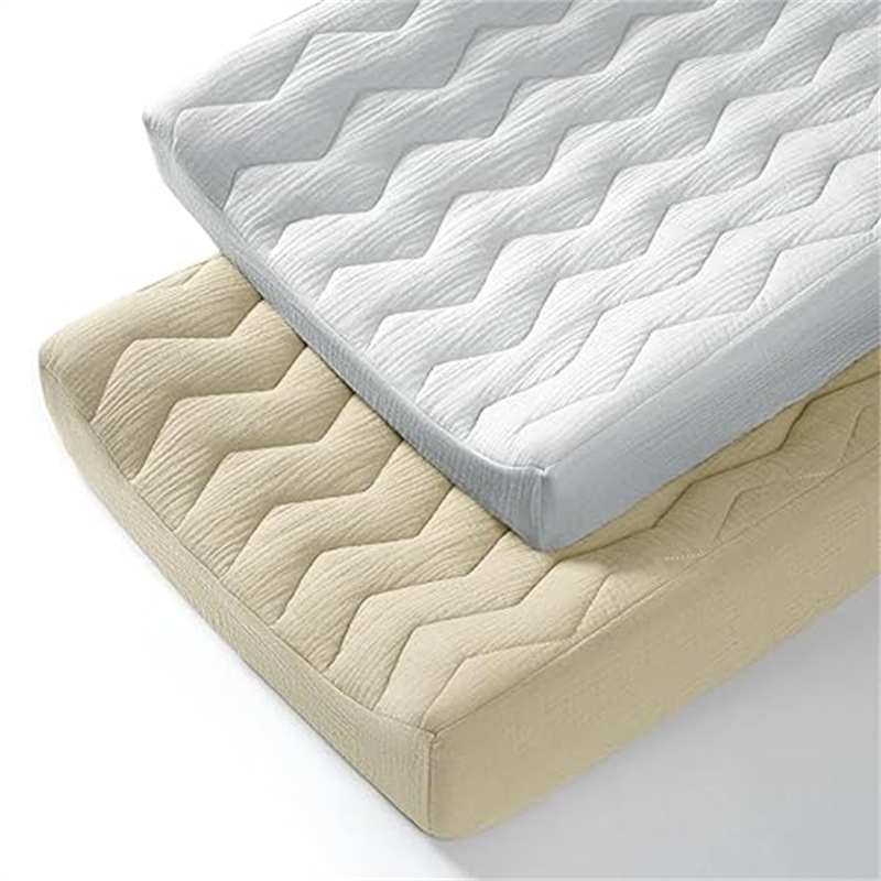 Cross-border Amazon hot baby mattress plain crepe diaper pad cover category a mother and baby products cradle mattress
