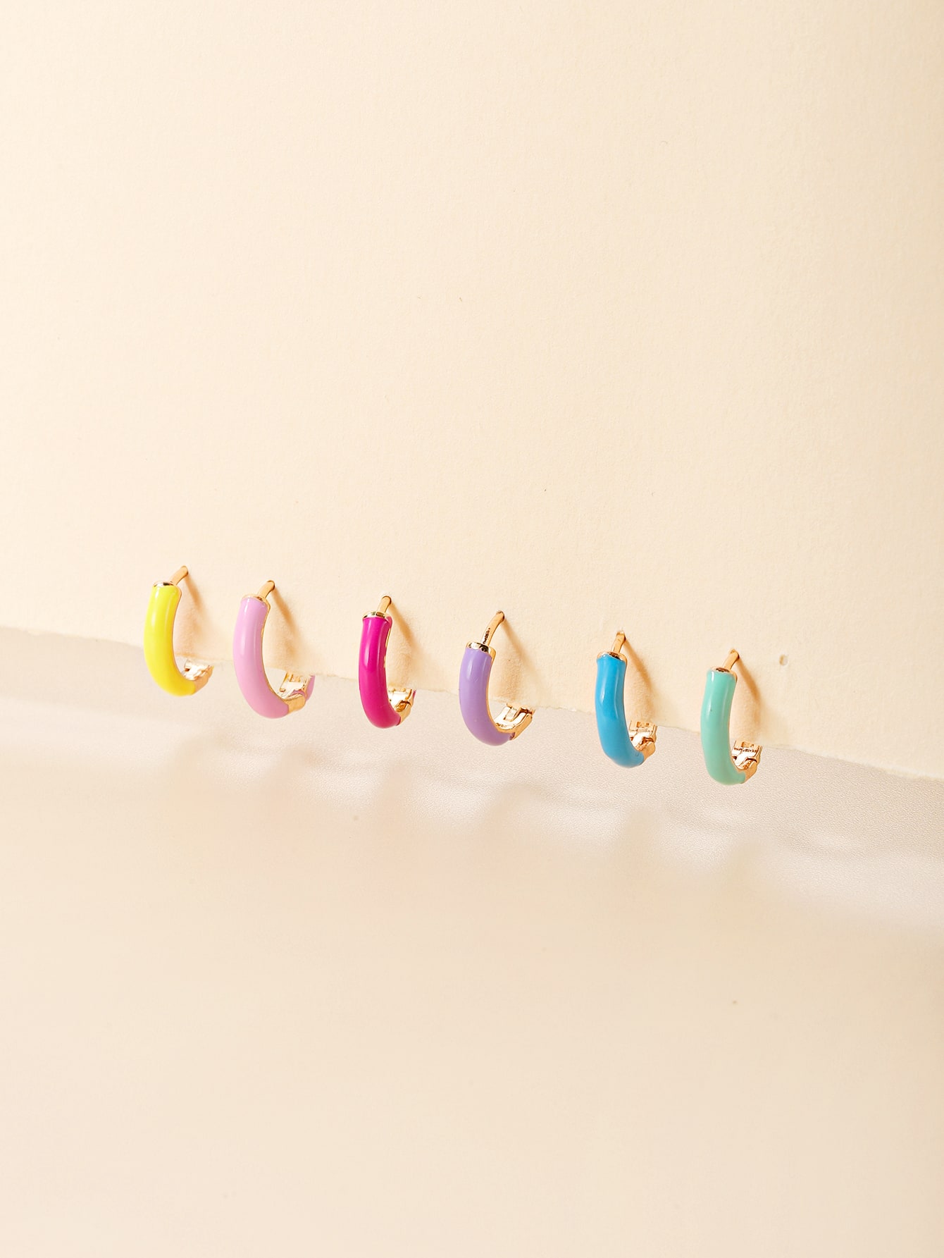 Candy-colored enamel stud earrings, trendy Y2K gold-plated earrings—adorable summer jewelry perfect as a gift for her.
