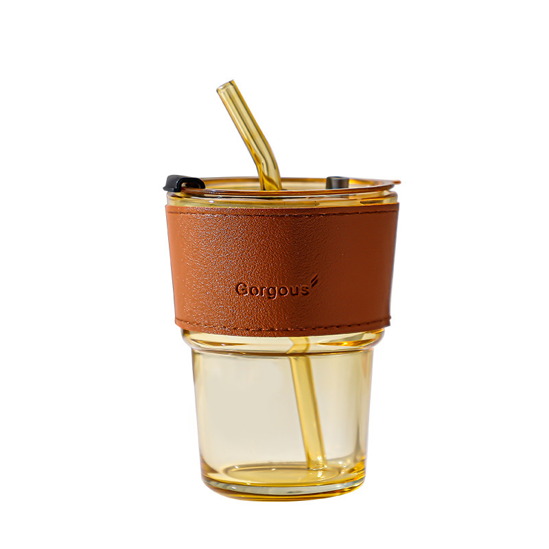 Free shipping bamboo cup straw cup juice drink coffee cup promotional gift Cup glass cup