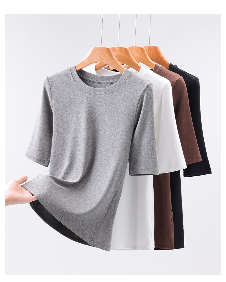 Crew Neck Mid-Sleeve T-Shirt