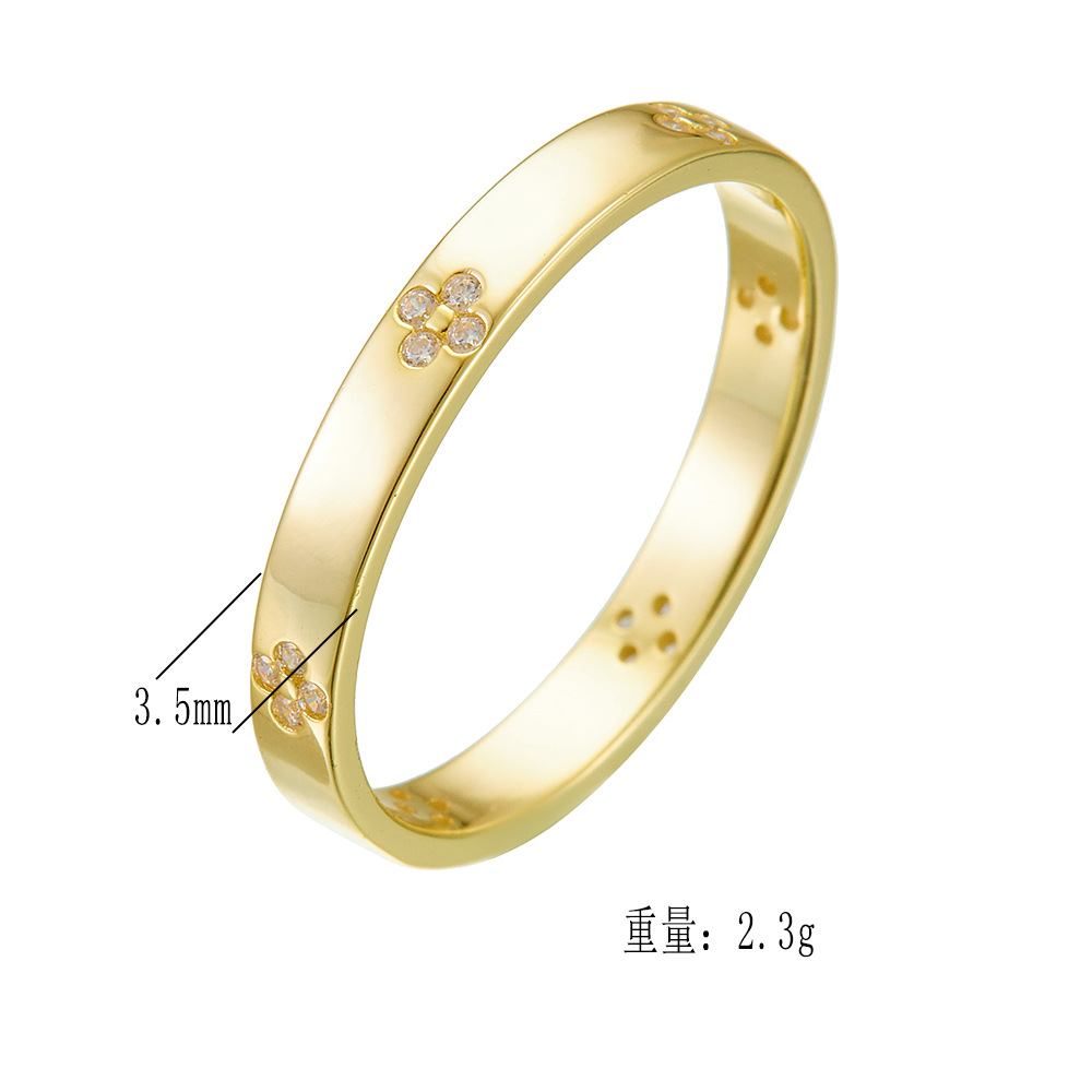 四叶草纯银戒指