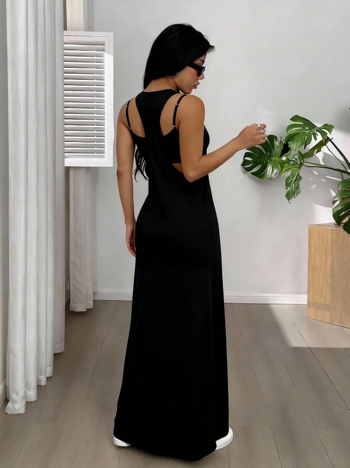 2026 European and American independent station AliExpress summer new elegant personality two-piece suit solid color dress