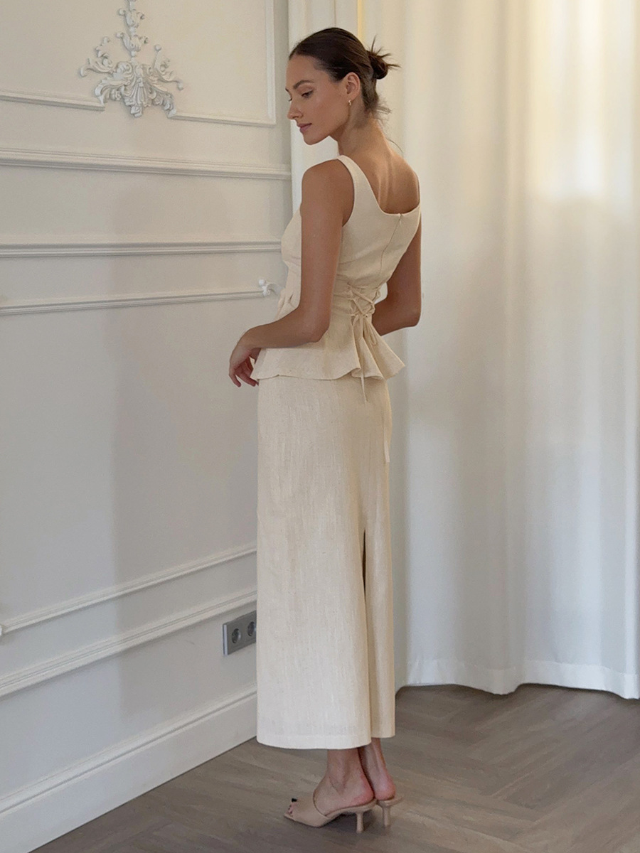 Cross-border sling skirt suit European and American 2026 spring and summer new sling waist top fishtail skirt long skirt suit for women