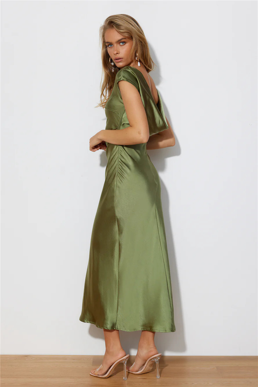 European and American cross-border Women's Wear new solid color advanced satin slim-fit shoulder sexy backless fishtail dress