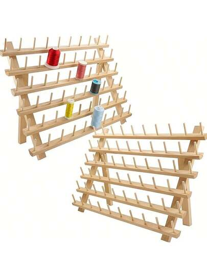 Solid wood storage rack wig rack pine foldable axle rack wooden sewing thread leather thread storage rack axle rack