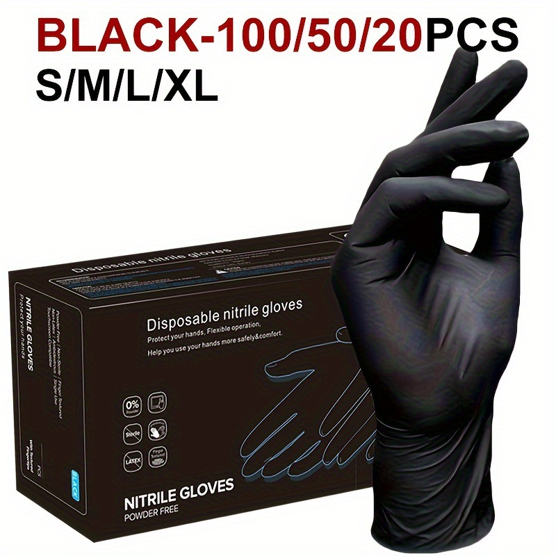 Cross-border disposable Nitrile gloves black English composite Nitrile Nitrile gloves Xiyin temu generation