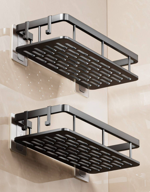 Bathroom shelf, wall-mounted, no-drilling required, multi-functional wall storage rack for the bathroom, washbasin, and toilet—truly a handy organizer.