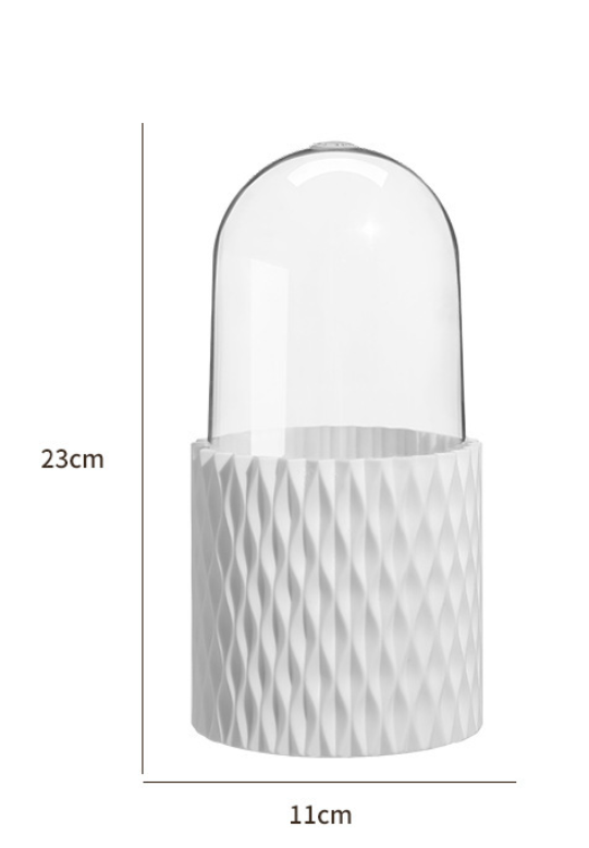 Rotating makeup brush storage barrel with lid lipstick cosmetics dust-proof storage barrel dormitory desktop simple grid Pen Holder