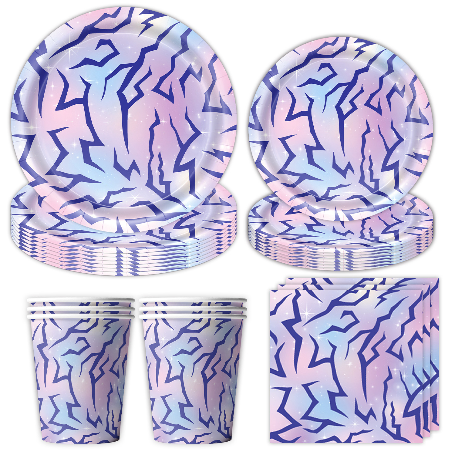 Purple Magic color edge hunting witch Group theme birthday party layout disposable paper tray paper cup paper towel tablecloth