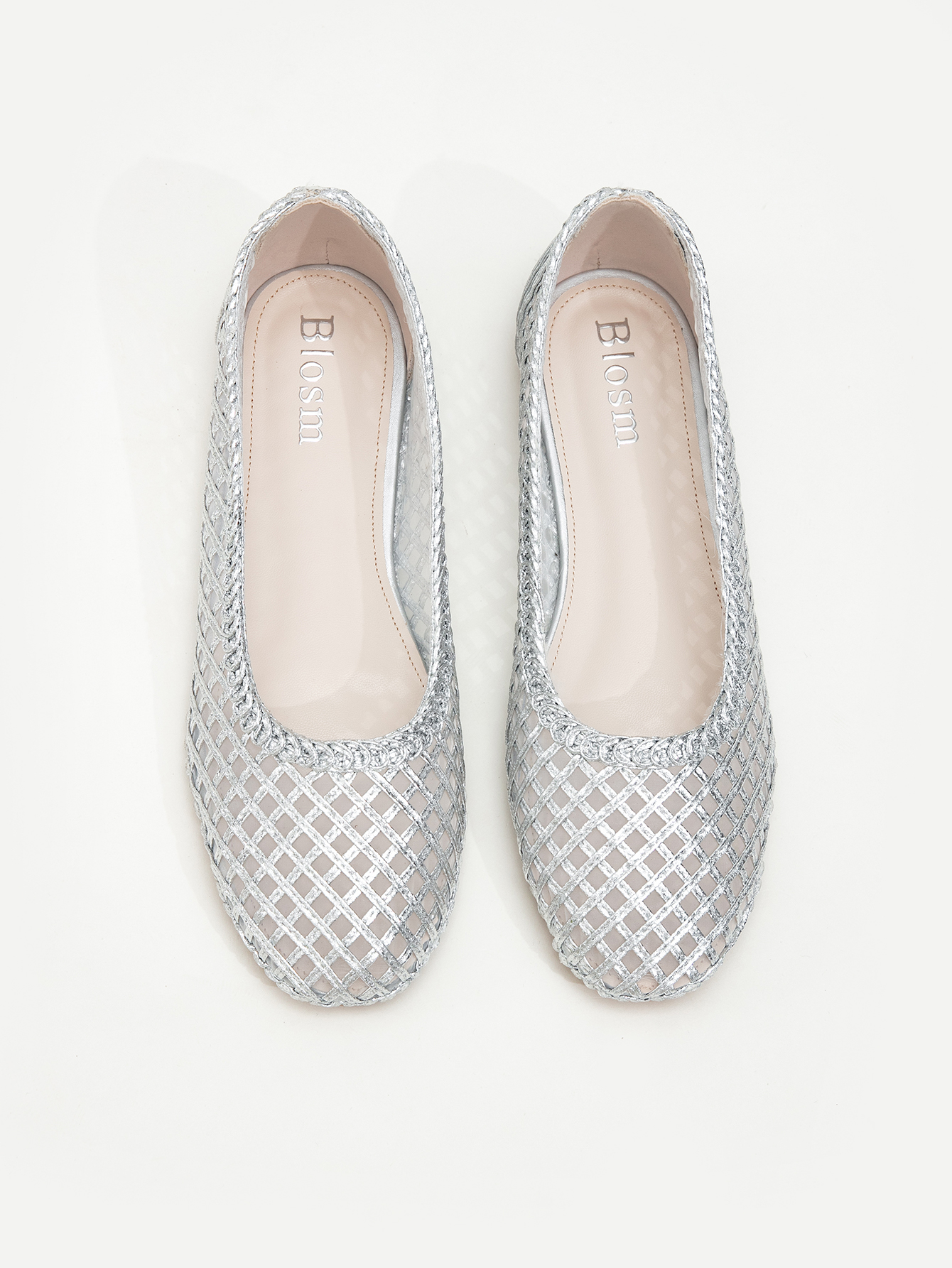 Plaid mesh ballet flat shoes breathable mesh shallow mouth single shoes summer versatile fairy style flat shoes
