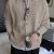 Men’s Polo-Neck Knitted Cardigan, Single-Breasted Ribbed-Texture Relaxed-Fit Outerwear, Timeless and Versatile Sweater
