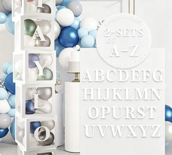 Letter 6 box Ins Internet celebrity transparent balloon box baby's one-year-old proposal confession birthday party cross-border ba